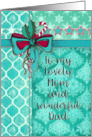 Merry Christmas for Mom and Dad with Holly Ribbon and Snowflakes card