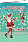 Happy Santa Cute Cartoon Christmas Celebration for Niece card