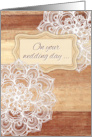 Congratulations on Your Wedding Day with White Doodles on Wood card