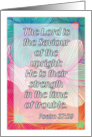 Christian scripture encouragement card, Psalm 37:39, floral design card