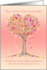 Happy Valentine’s Day Granddaughter with Cute Heart Tree Illustration card