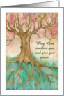 With Sympathy May God Comfort You and Give You Peace with Tree card