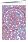 Doodle Tangle style blank note card - aqua, purple, red & white card