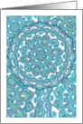 Doodle tangle style blank note card - turquoise / teal & white card