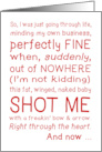 Funny Valentine’s Day Cupid Shot Me Typography Love Story card