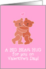Valentine’s Day - a big bear hug for you, cute teddy illustration card