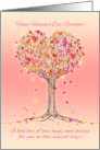 Happy Valentine’s Day for Grandma with Cute Heart Tree Illustration card