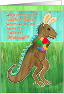 Happy Easter Dinosaur for Grandson with Bunny Ears and Eggs Collage card