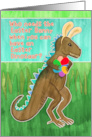 Happy Easter Dinosaur for Grandson with Bunny Ears and Eggs Collage card