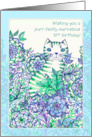 Happy 10th Birthday with Cute Cat and Flowers card
