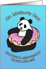 Happy Mother’s Day, cute panda & sweet pink donut cartoon illustration card