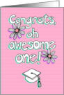 Graduation Congratulations Oh Awesome One Cute Typography & Daisies card