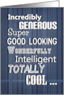 Happy Father’s Day to My Awesome Husband Blue White Typography card