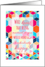 Happy Anniversary to My Wife with Bright Colors and Hexagon Pattern card