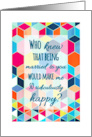 Happy Anniversary to My Husband with Bright Colorful Hexagon Pattern card