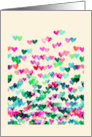 Blank Any Occasion with Watercolor Hearts in Pink & Emerald Green card