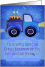 Happy 2nd Birthday to a Very Special Great Nephew with Truck & Cake card