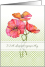 With Deepest Sympathy Pencil and Watercolor Poppy Illustration card