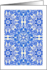 Cobalt Blue & White Floral Folk Art Pattern Blank Any Occasion card