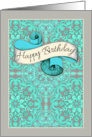 Happy Birthday to My Beautiful Sister with Mint and Grey Pattern card