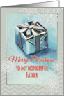 Merry Christmas to my wonderful Father, gift painting, snowflakes card