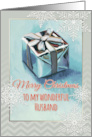 Merry Christmas to My Wonderful Husband Gift Painting and Snowflakes card