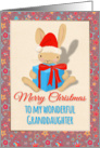 Merry Christmas to my wonderful Granddaughter, cute bunny, stars card