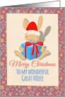 Merry Christmas to My Wonderful Great Niece with Cute Bunny card