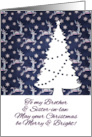 Merry Christmas Brother & Sister-in-law with Reindeer Pattern & Tree card