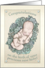 Congratulations on the birth of your baby, hand drawn illustration card