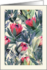 Painted Protea Pattern Blank Note card