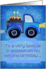 Happy 2nd Birthday to a Very Special Grandson with Truck & Cake card