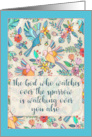 God is Watching Over You Encouragement with Sweet Birds and Flowers card
