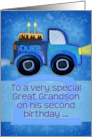 Happy 2nd Birthday to Great Grandson Duke with Truck and Cake card