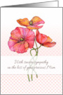 Sympathy on the Loss of Your Mom with Beautiful Poppy Illustration card