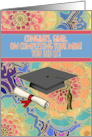 Congrats to MBA Grad with Colorful Mandalas and Graduation Cap card