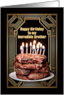 Happy Birthday to My Brother with Carnivore Steak Cake and Candles card