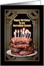 Happy Birthday to My Cousin with Carnivore Steak Cake and Candles card