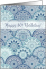 Happy 50th Birthday with Boho Mandalas in Shades of Blue card