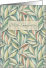 With Sympathy Wishing You Peace and Strength on Pastel Leaf Pattern card