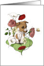 Cute Puppy with Flowers Thinking of You card