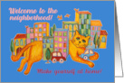 Welcome to the Neighborhood From a Friendly Ginger Cat card