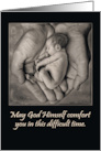 Sympathy for Miscarriage with a Tiny Baby Held in God’s Hands card