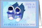 Congratulations on Your New Baby Boy with Painting of Blue Shoes card
