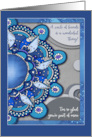 Happy Birthday Friend with Blue Mandala Doodle Design card