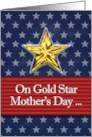 Gold Star Mother’s Day with Stripes and Stars Background Pattern card