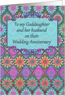 Wedding Anniversary - To Goddaughter and her husband, daisy pattern card