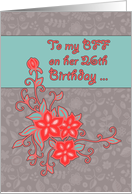 Happy 26th Birthday BFF - floral illustration for best friend. card