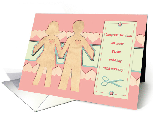 Congratulations First Wedding Anniversary Paper Cutout... (1023869)