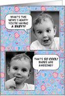 Congratulations on Your Pregnancy with Cute Baby and Hearts card
